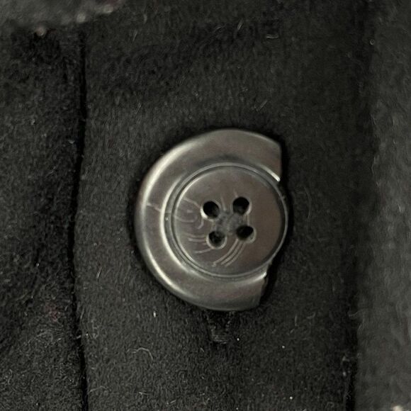 J. Crew 100% Wool Ruffle Chest Pea Coat Jacket Black Size 2 17501 - Picture 7 of 8